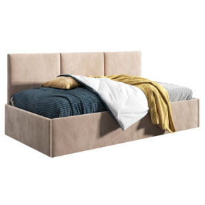 Łóżko młodzieżowe 100x200 Comfort Asti, Beżowy, Pojemnik
