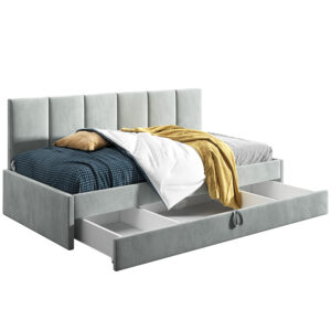 Łóżko młodzieżowe 90x200 Comfort Niko, Jasny szary, Szuflada