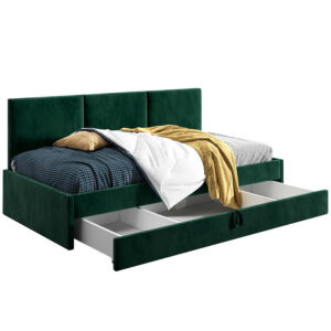 Łóżko młodzieżowe 90x200 Comfort Toni, Zielony, Szuflada