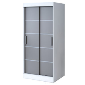 Szafa przesuwna 90x200 Nina , Biały mat / Antracyt mat
