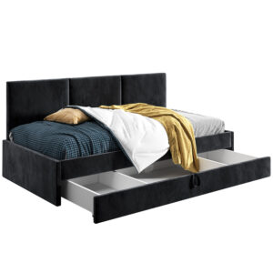 Łóżko młodzieżowe 90x200 Comfort Toni, Czarny, Szuflada