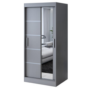 Szafa przesuwna 1x Lustro 90x200 Pepe, Antracyt mat