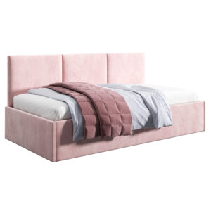 Łóżko młodzieżowe 100x200 Comfort Asti, Różowy, Pojemnik