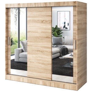 Szafa przesuwna 2x Lustro 200x200 Sofia , Dąb Sonoma