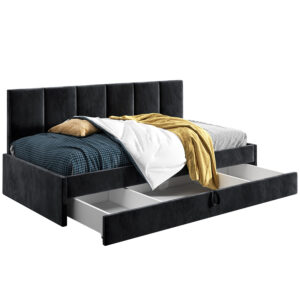 Łóżko młodzieżowe 90x200 Comfort Niko, Czarny, Szuflada