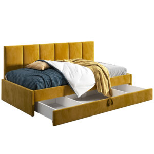 Łóżko młodzieżowe 90x200 Comfort Niko, Musztardowy, Szuflada