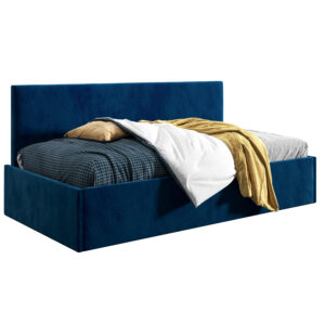 Łóżko młodzieżowe 100x200 Comfort Bari, Granatowy, Pojemnik