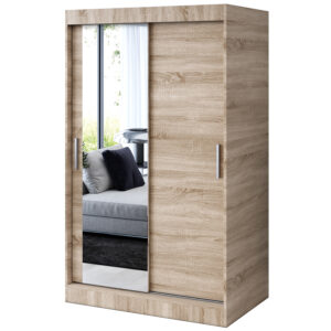 Szafa przesuwna  1 x lustro 120x200  Sofia , Dąb Sonoma
