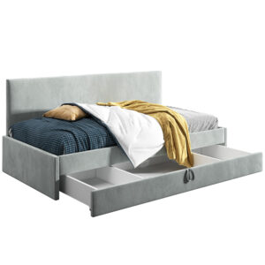 Łóżko młodzieżowe 90x200 Comfort Dani, Jasny szary, Szuflada