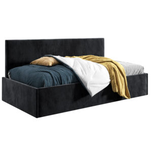 Łóżko młodzieżowe 100x200 Comfort Bari, Czarny, Pojemnik
