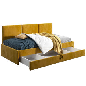Łóżko młodzieżowe 90x200 Comfort Toni, Musztardowy, Szuflada