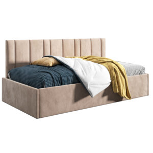 Łóżko młodzieżowe 90x200 Comfort Prato, Beżowy, Pojemnik
