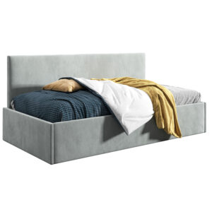 Łóżko młodzieżowe 100x200 Comfort Bari, Jasny szary, Pojemnik