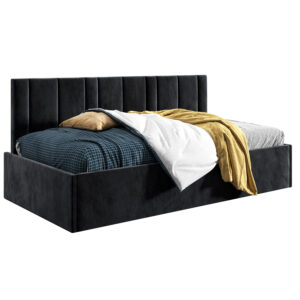Łóżko młodzieżowe 90x200 Comfort Prato, Czarny, Pojemnik