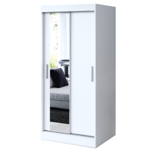 Szafa przesuwna 1x Lustro 90x200 Sofia, Biały Mat