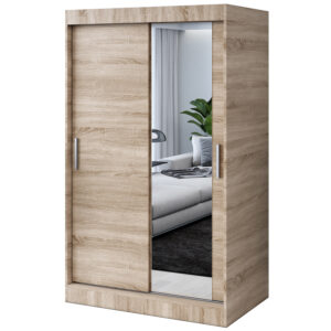Szafa przesuwna  1 x lustro 120x200  Hugo , Dąb Sonoma