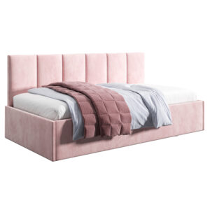 Łóżko młodzieżowe 90x200 Comfort Roma, Różowy, Pojemnik