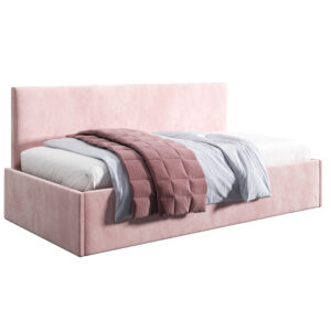 Łóżko młodzieżowe 100x200 Comfort Bari, Różowy, Pojemnik