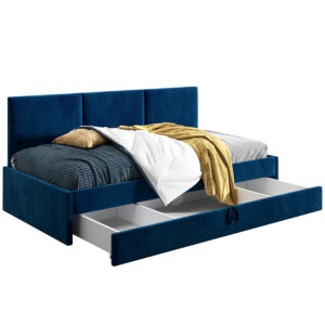 Łóżko młodzieżowe 90x200 Comfort Toni, Granatowy, Szuflada