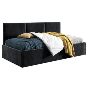 Łóżko młodzieżowe 100x200 Comfort Asti, Czarny, Pojemnik
