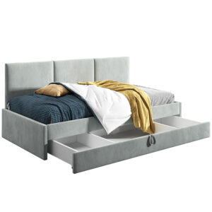 Łóżko młodzieżowe 90x200 Comfort Toni, Jasny szary, Szuflada
