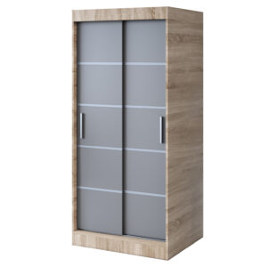 Szafa przesuwna 90x200 Nina , Dąb Sonoma / Antracyt mat