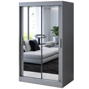 Szafa przesuwna 2 x Lustro 120x200 Karl   , Antracyt mat