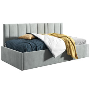 Łóżko młodzieżowe 100x200 Comfort Prato, Jasny szary, Pojemnik