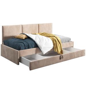 Łóżko młodzieżowe 90x200 Comfort Toni, Beżowy, Szuflada