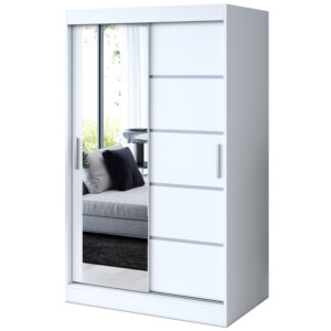 Szafa przesuwna  1 x lustro 120x200  Ralf , Biały mat