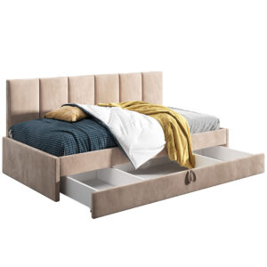 Łóżko młodzieżowe 90x200 Comfort Niko, Beżowy, Szuflada