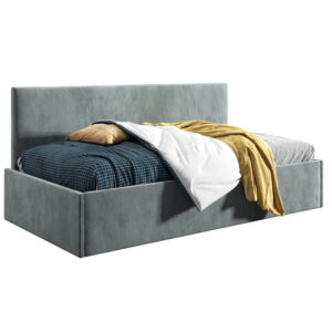 Łóżko młodzieżowe 100x200 Comfort Bari, Ciemny szary, Pojemnik