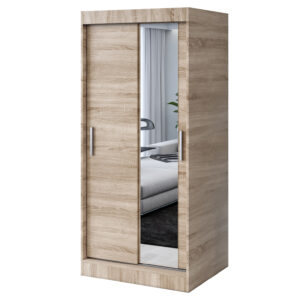 Szafa przesuwna 1x Lustro 90x200 Hugo, Dąb Sonoma